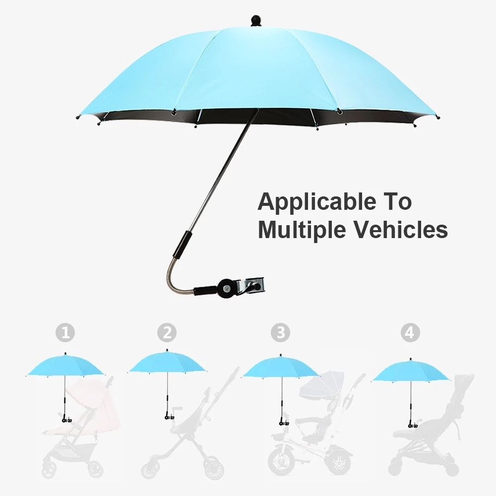 Adjustable Baby Stroller Umbrella Holder Accessories Mount Multiused Wheelchair Parasol Shelf Bike Connector Manual Open Close