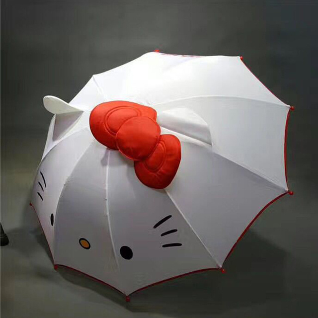 Lovely Cartoon Children Anime Umbrella For Kids Girl Boy Long Handle Creative Cute Umbrella Student Semi Automatic Umbrellas