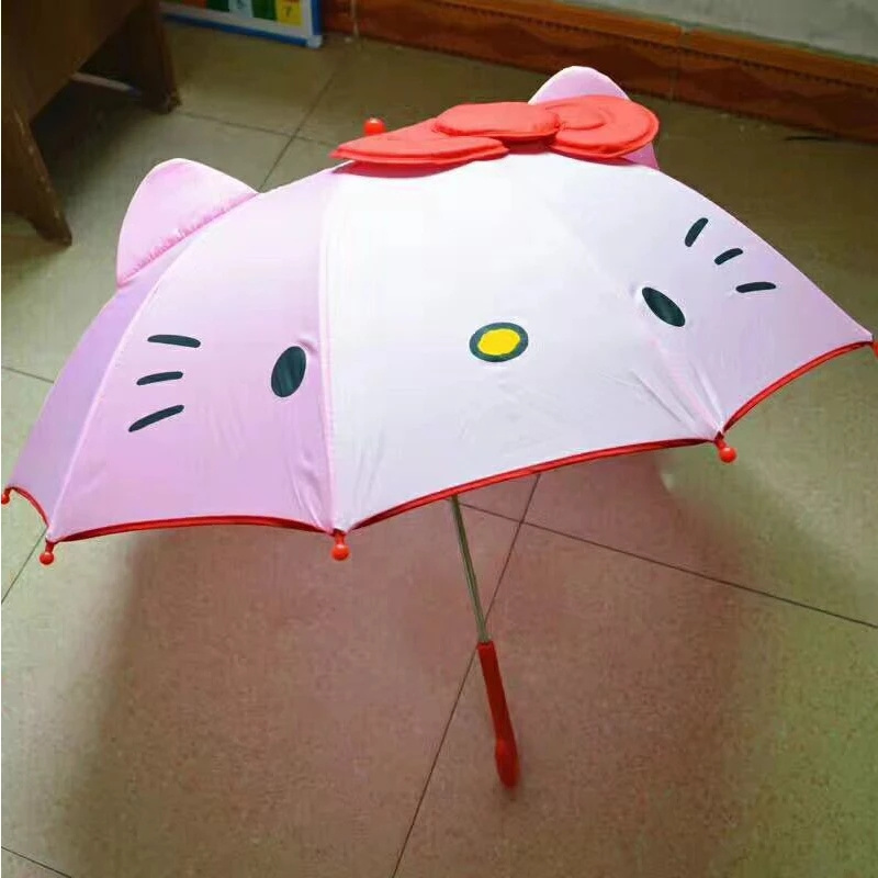 Lovely Cartoon Children Anime Umbrella For Kids Girl Boy Long Handle Creative Cute Umbrella Student Semi Automatic Umbrellas