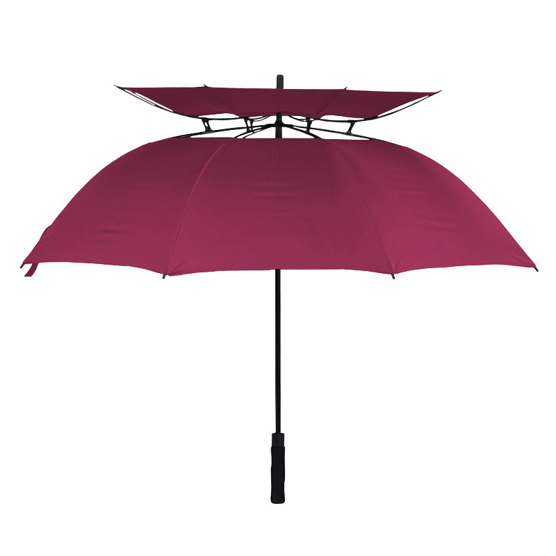 Wholesale Umbrella Custom Logo High Quality Large Double Canopy Vented Windproof Automatic Open Straight Golf Umbrella