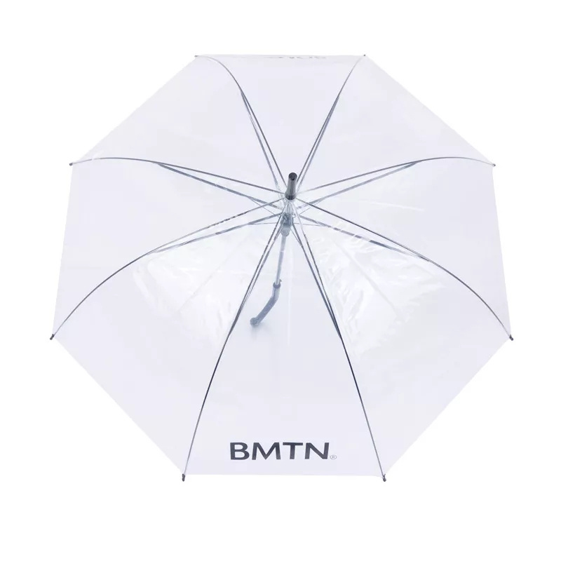 Wholesale new Portable Colorful Transparent Umbrella Custom Auto Straight J Handle Parasol Clear Umbrella With Logo