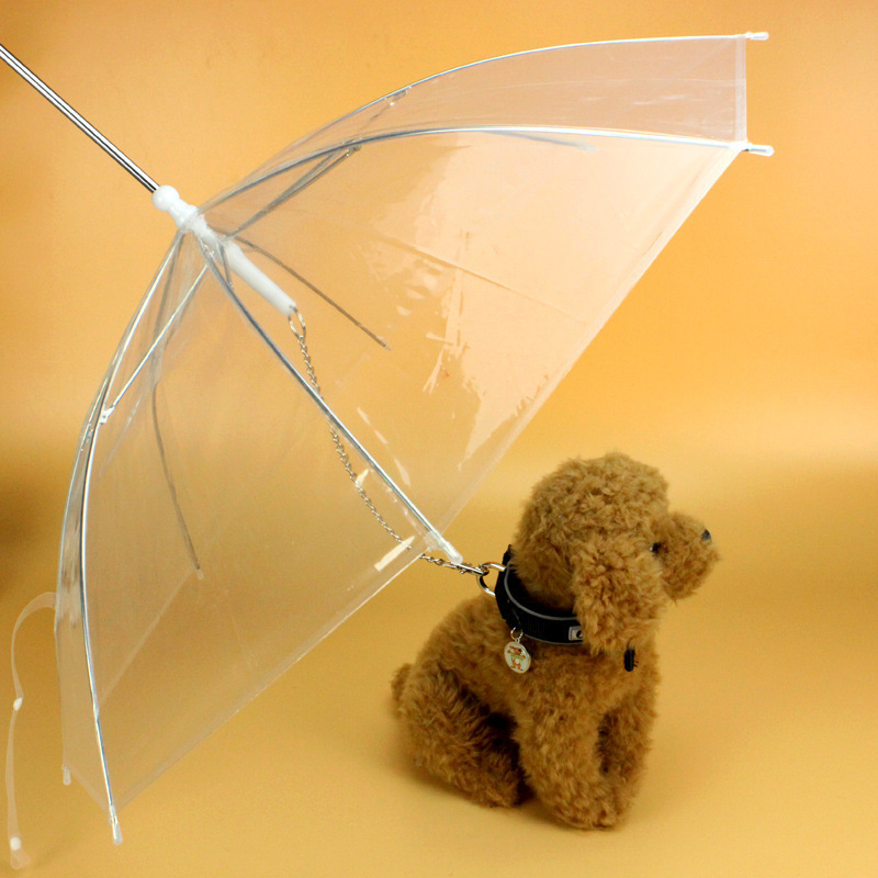 The Transparent Rain Pet Cat and Pet Dog Umbrella Pet Umbrella for Dog Sunny and Rainy Umbrella Travel