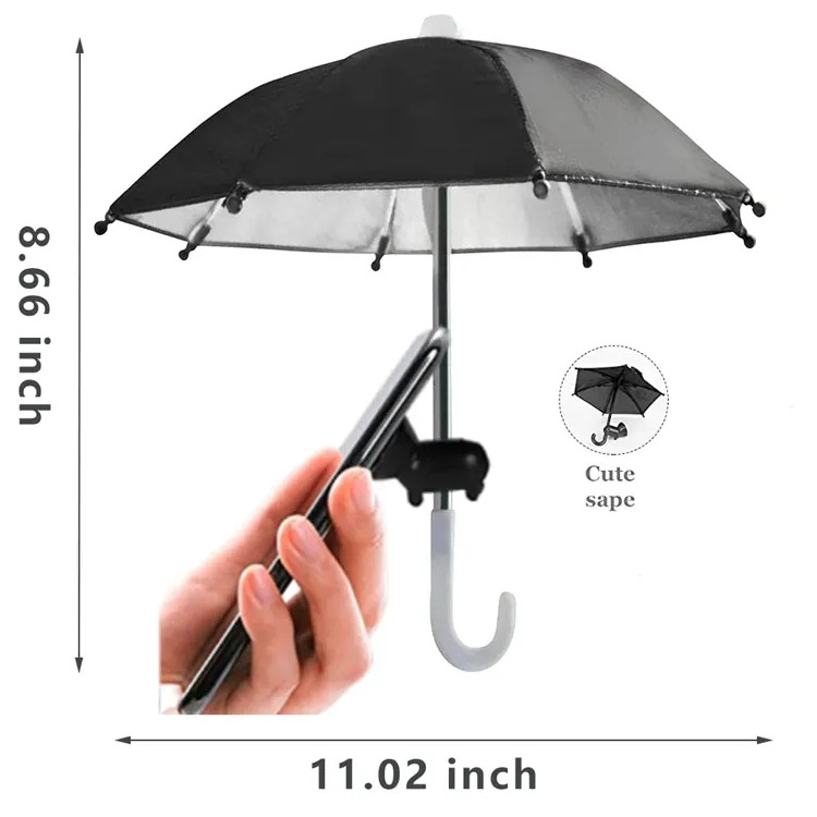 Mini Suction Cup Stand Phone Umbrella rain Sun Shad Outdoor Anti-Glare motorcycle block Cute Sunshade Holder Umbrella for Phone