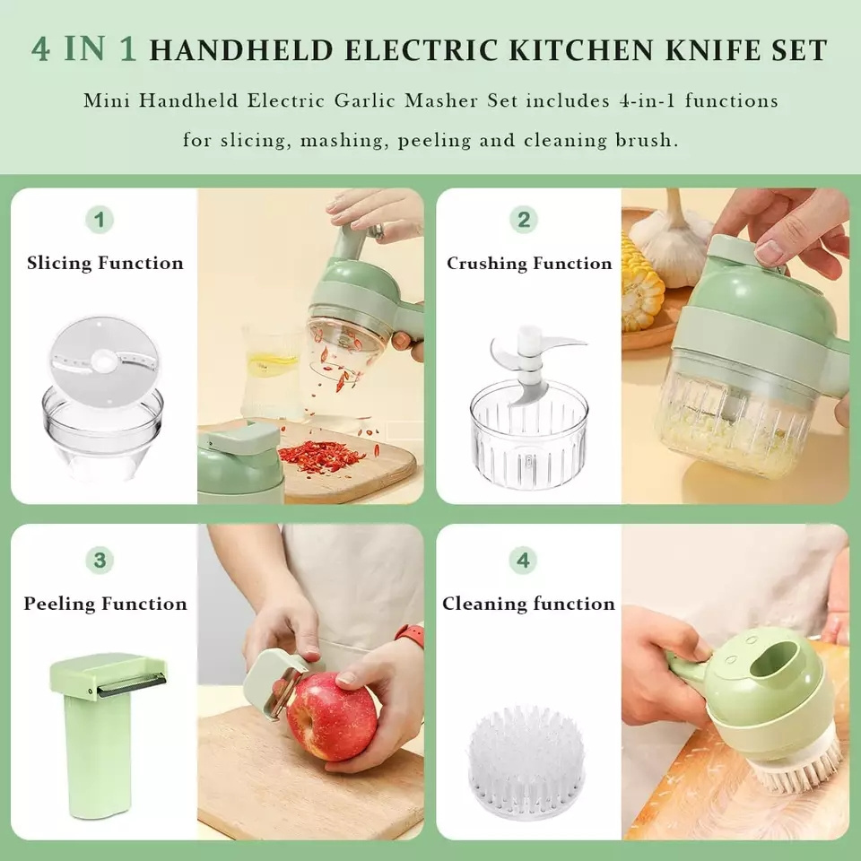 New Handheld multifunctional wireless electric grinder gatling vegetable cutter chopper kitchen vegetable cutter