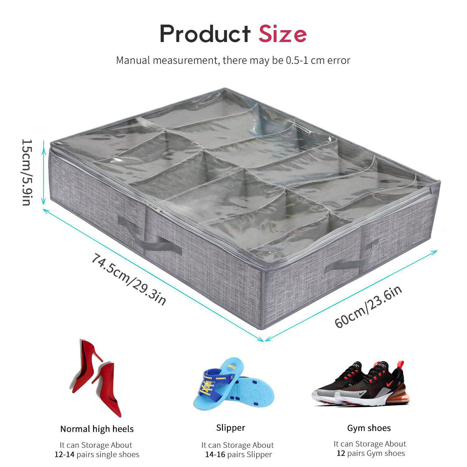 Wholesale Custom Non-Woven Foldable Storage Boxes & Bins Good Price Shoe Organizer for under Bed Storage