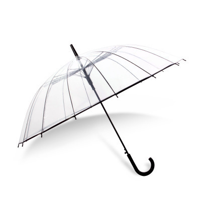 Hot sale straight shank transparent golf umbrellas with logo print clear umbrella