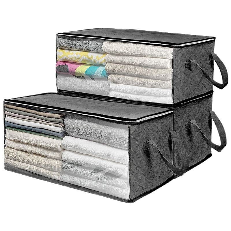 Custom Large Capacity Clear Window Folding Storage Bag  New Quilt Organizer for Clothes Blanket Bedding under Bed Storage