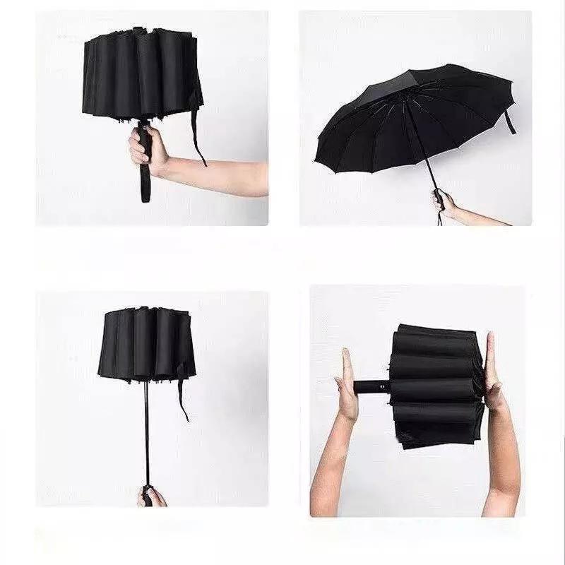 New Umbrella Supplier Travel Umbrella Black Pongee Waterproof Auto Open Paraguas 3 Folding Uv Automatic Umbrella