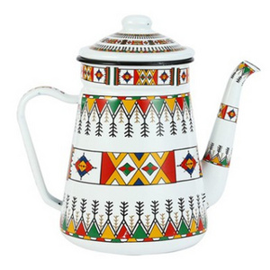 Wholesale new 1.2L/1.5L Best seller style of Saudi Arabia tea pot coffee kettle camping enamel coated kettle