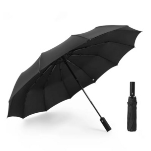 New Umbrella Supplier Travel Umbrella Black Pongee Waterproof Auto Open Paraguas 3 Folding Uv Automatic Umbrella