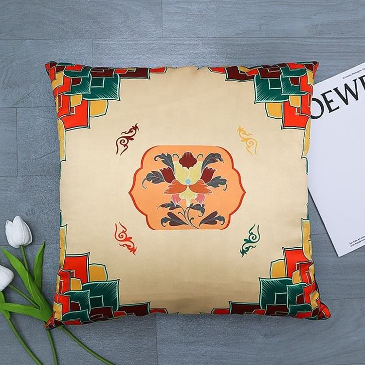 Custom Digital Printed Polyester Satin Fabric Sublimation Printing Pillowcase for Cushion Cover for Promotional Business Gifts