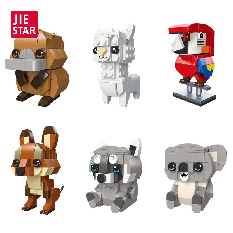 JIESTAR Wholesale Cheap Small Collectable Dog Puppy Insect Dinosaur Animal Figures Building Block Set 2023 Novelty Gift For Kids