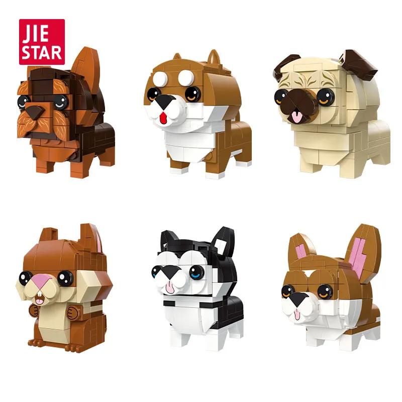 JIESTAR Wholesale Cheap Small Collectable Dog Puppy Insect Dinosaur Animal Figures Building Block Set 2023 Novelty Gift For Kids