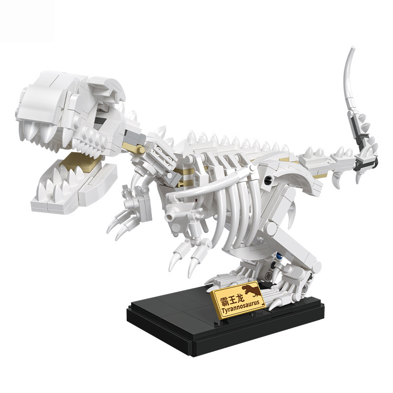 JIESTAR Kids Diy Dinosaur World Dino Mammoth Stego Triceratops T-Rex Fossil Model Building Block Set Dinosaur Toy For Dino Lover