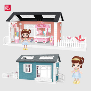 new product single layer dollhouse set with doll assembled dream house diy toys casa de munecas para ninas doll house for girls