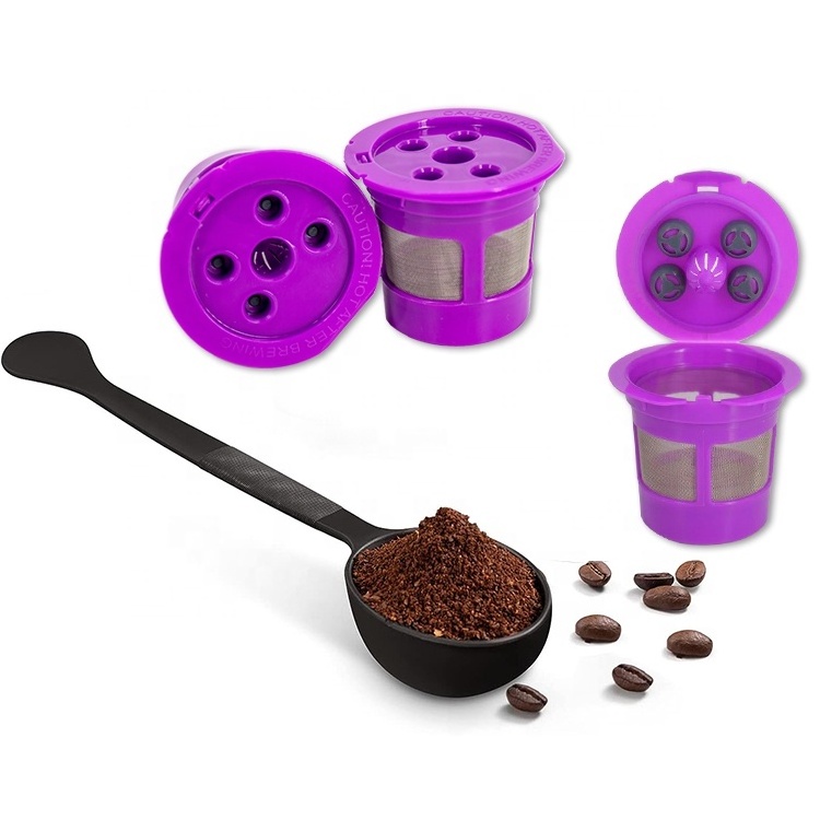 Refillable coffee pod capsule reusable K-cup filter with stainless steel mesh screen for K-Supreme, K-Slim