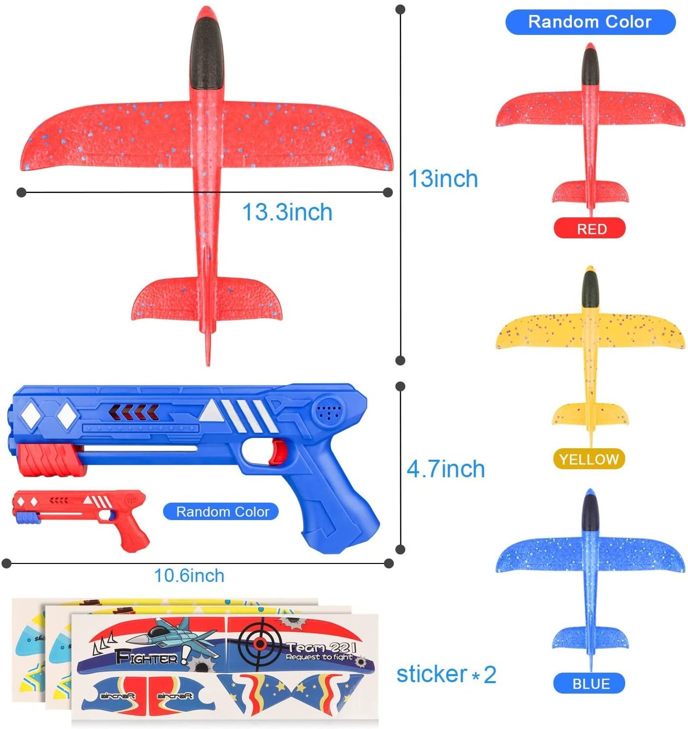 Airplane Launcher Toys Foam Catapult Glider Plane with Launcher Airplane Toy for Birthday Gifts Hand Throw Flying plane