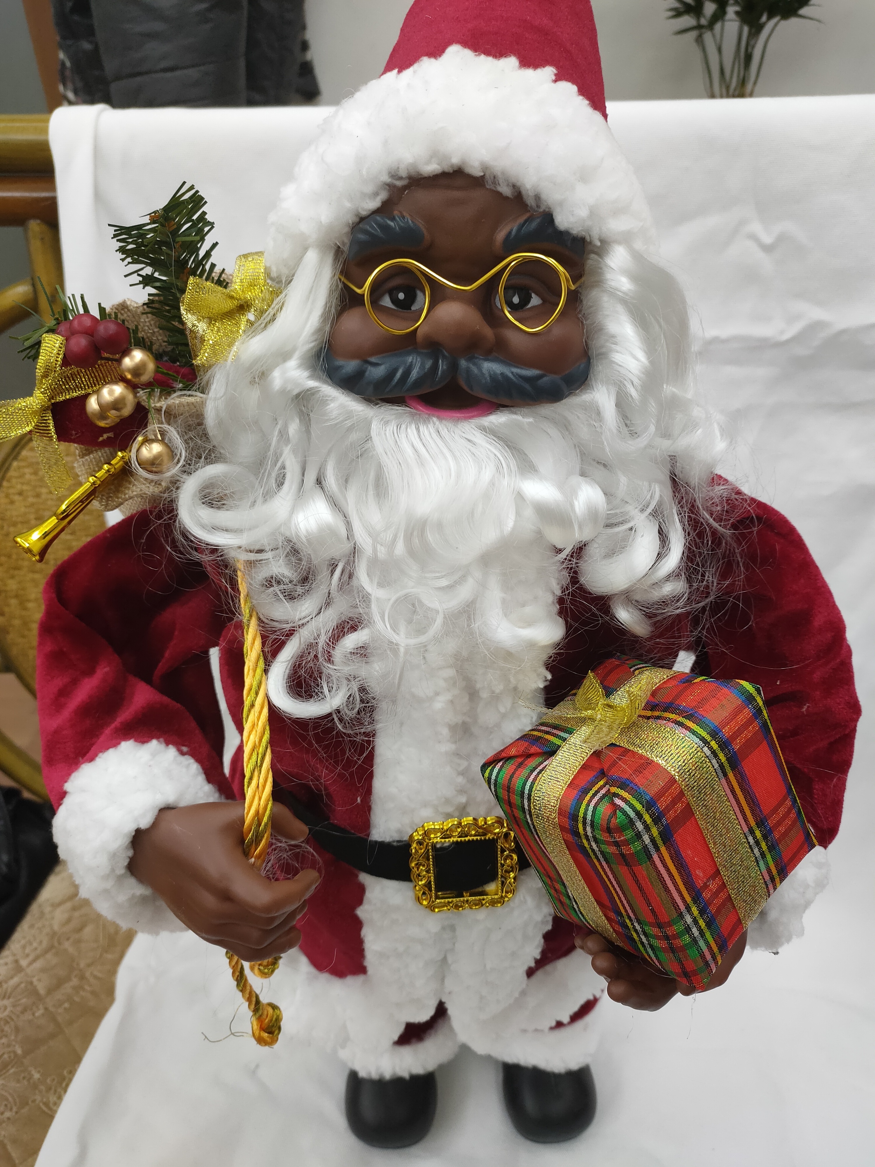 60CM African American Christmas Santa decoration black skin santa gifts for home decoration