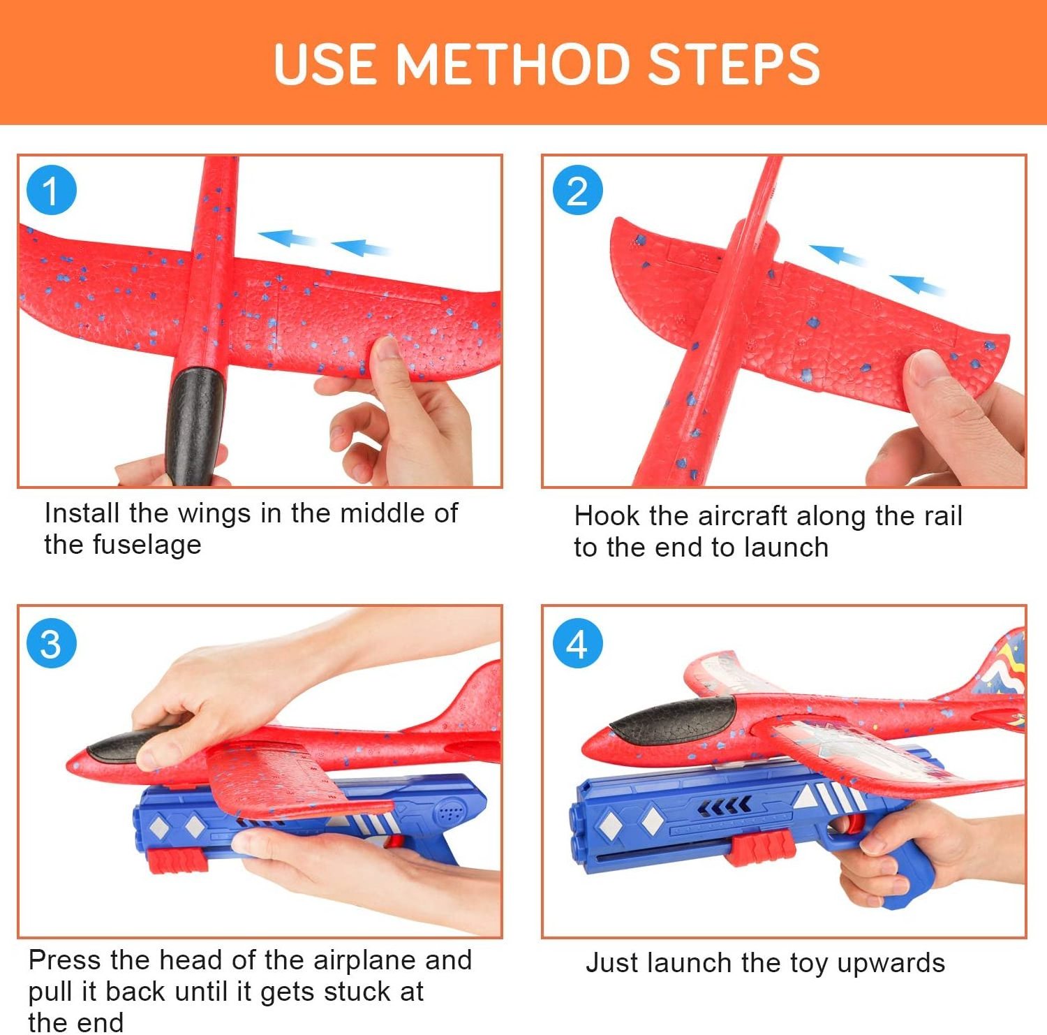 Airplane Launcher Toys Foam Catapult Glider Plane with Launcher Airplane Toy for Birthday Gifts Hand Throw Flying plane