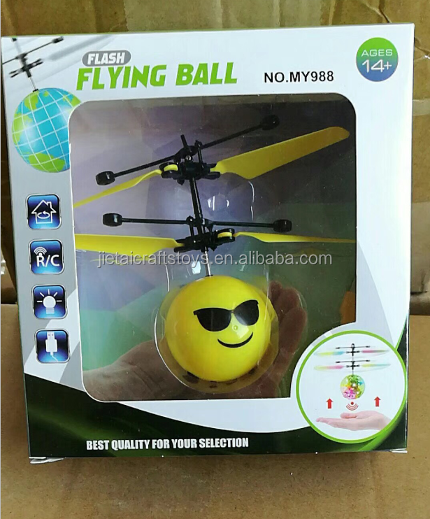 Hot sell induction flying ball smiling expression face design sensor flight toys