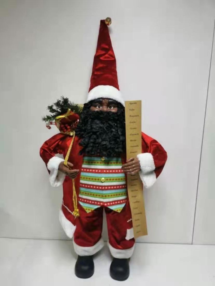 60CM African American Christmas Santa decoration black skin santa gifts for home decoration