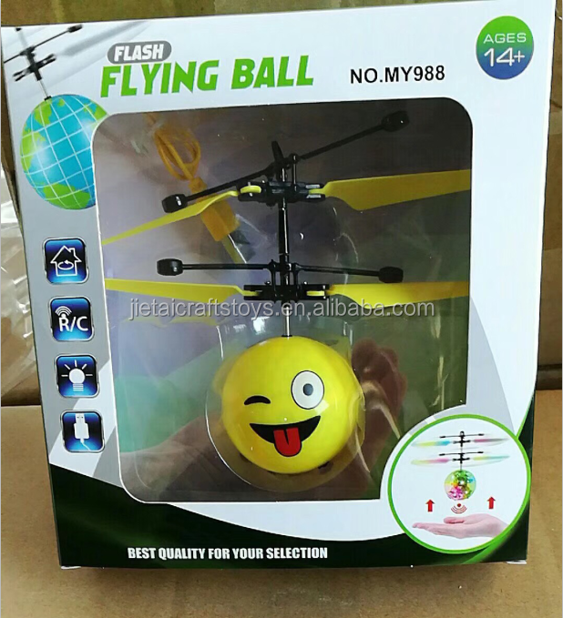 Hot sell induction flying ball smiling expression face design sensor flight toys