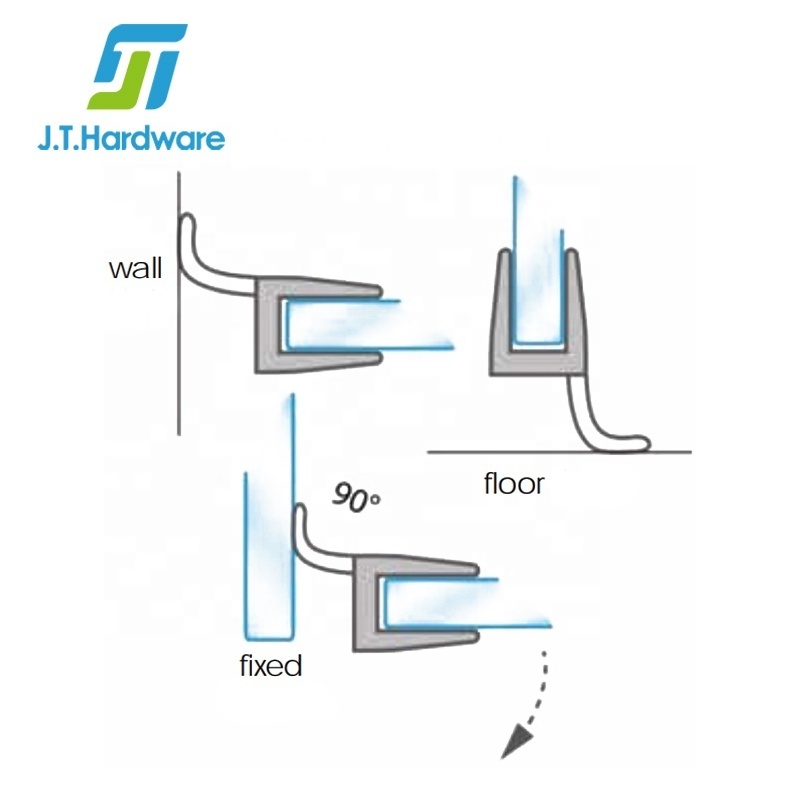 Dual Durometer Clear Polycarbonates PC Frameless Shower Door Bottom and Side Seal