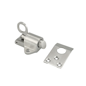 Stainless Steel Latch lock Window Gate Casement Security Pull Ring Spring Bounce Door Bolt