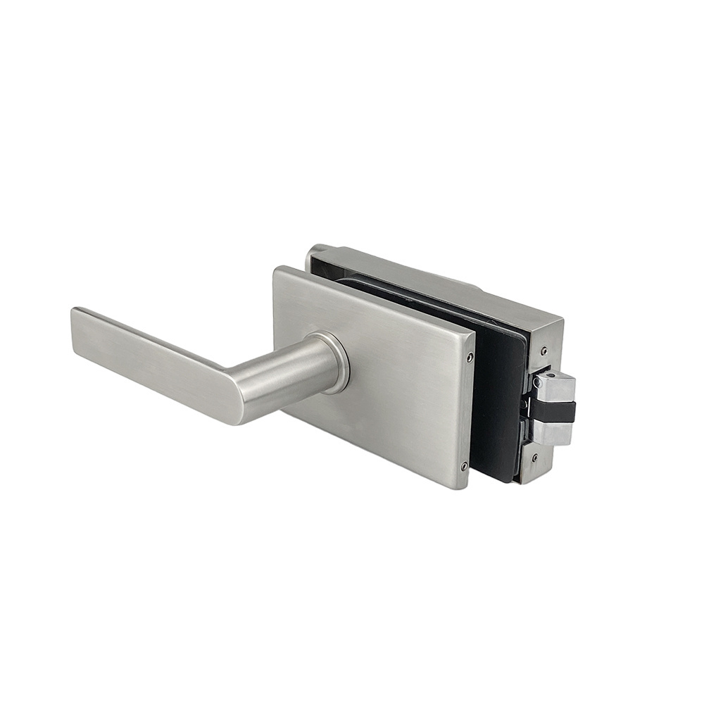 European Square Stainless Steel Office Glass Door Handle Lock