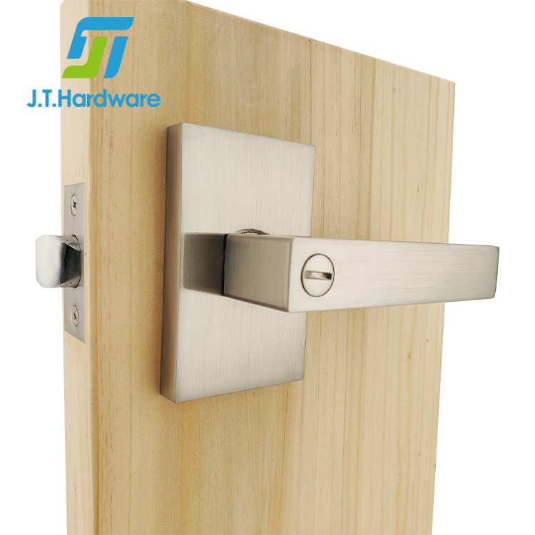 Bathroom Door  Square Rose Privacy leverset Tubular Lock Set With Coin Line Door Lever Handle Lock