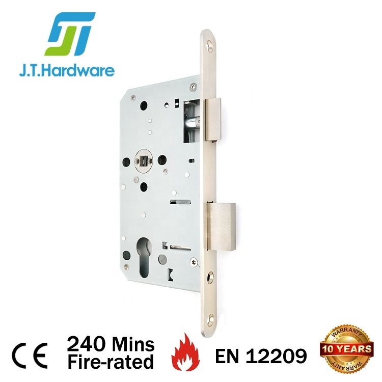 EN 12209 Fire Passage Door Latch Mortise Lock with Round Corner Plate