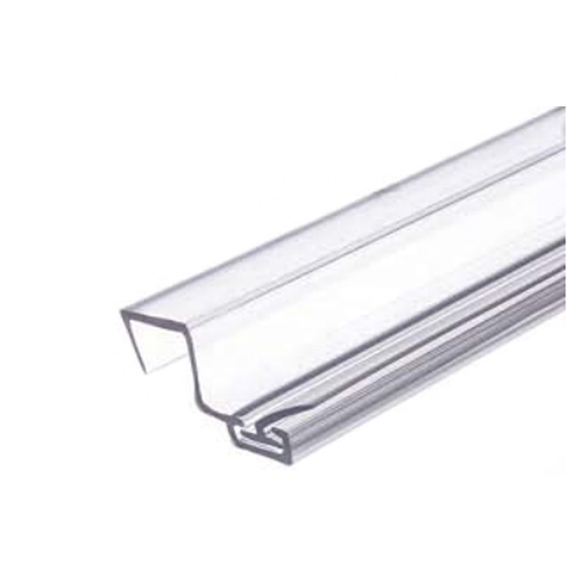 P090SJ Clear Polycarbonates U With Leg And Insert For 90 Degree PC Frameless Shower Door Side Seal