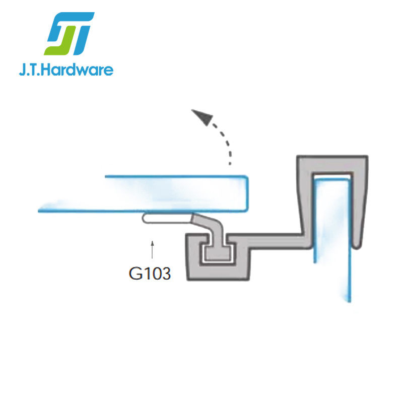 P090SJ Clear Polycarbonates U With Leg And Insert For 90 Degree PC Frameless Shower Door Side Seal