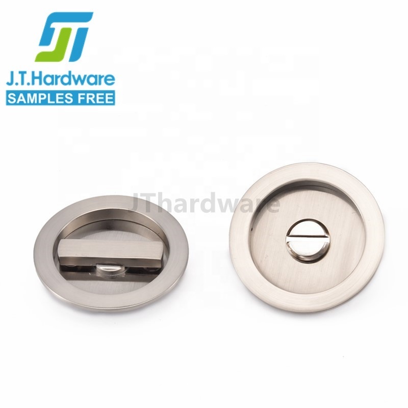 Factory direct Sale Zinc Alloy Round Cavity  Double Turn Privacy Slide Pocket Door Lock