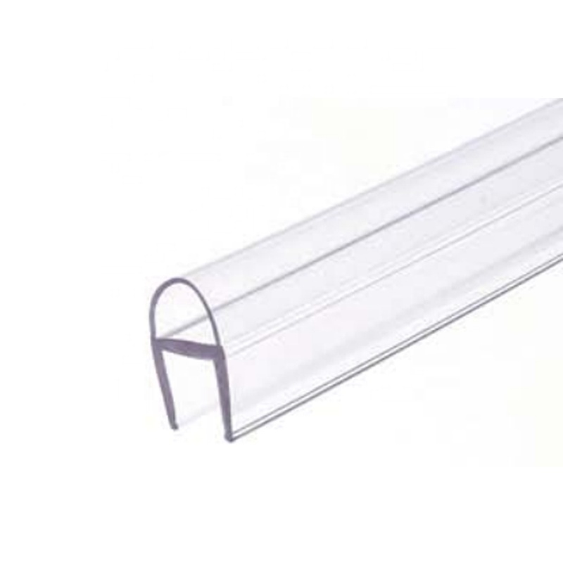 PCR10 Clear Polycarbonates U With Bulb Attachment PC Frameless Shower Door Side Seal