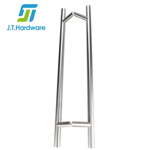 Modern Stainless Steel Round Entrance Pull Handle Offset Slant Diagonal Mounting Door Handle