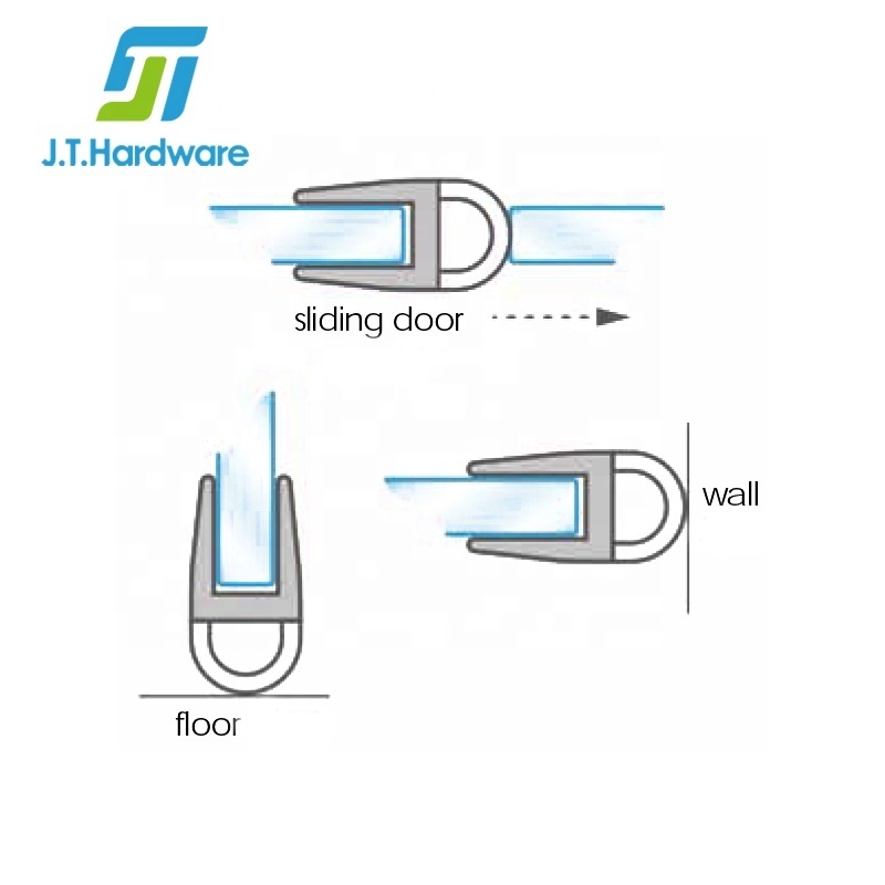 PCR10 Clear Polycarbonates U With Bulb Attachment PC Frameless Shower Door Side Seal