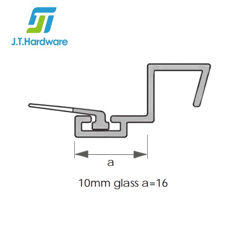 P090SJ Clear Polycarbonates U With Leg And Insert For 90 Degree PC Frameless Shower Door Side Seal