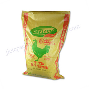 Customized pp woven poultry feed bag 25kg 50kg pouch for packing