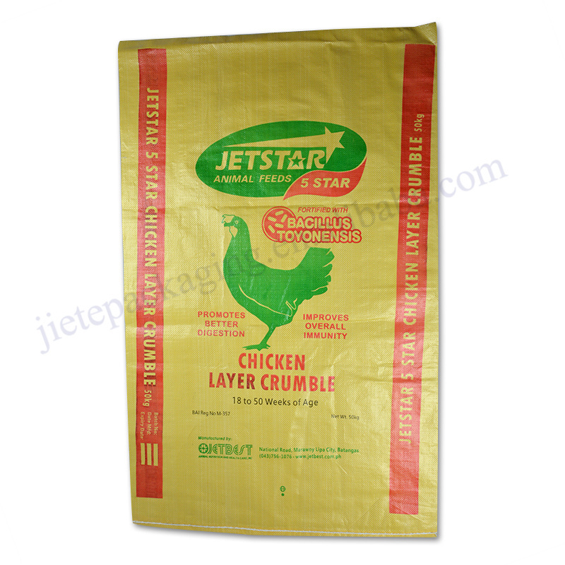 Customized pp woven poultry feed bag 25kg 50kg pouch for packing