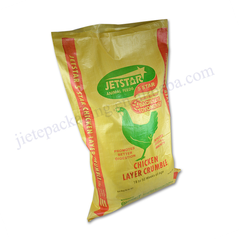 Customized pp woven poultry feed bag 25kg 50kg pouch for packing