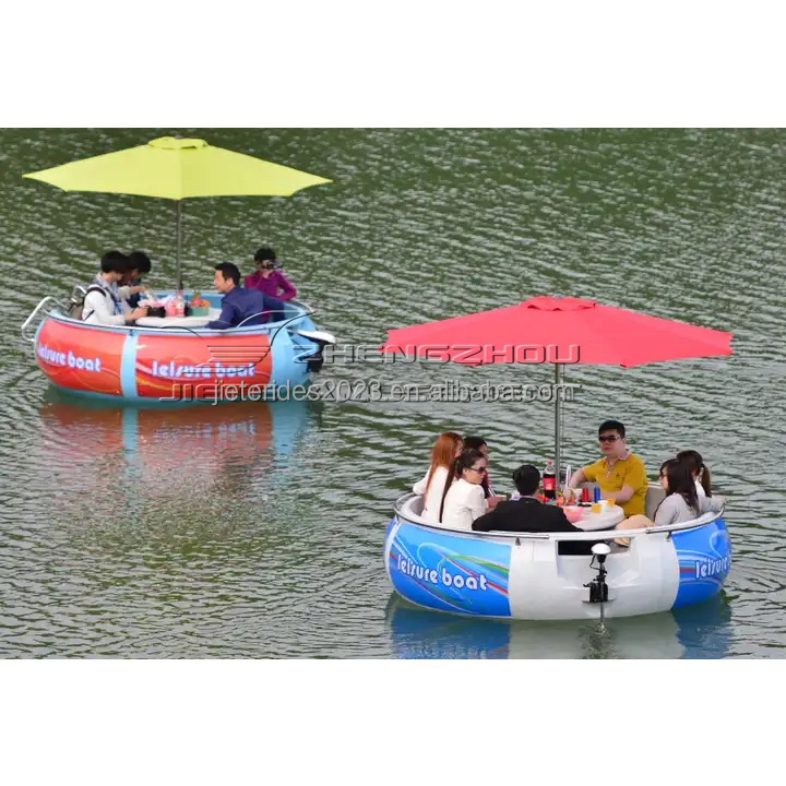 Factory Wholesale Electric 6-8 Person Floating BBQ Donut Grill Boat, bbq donut boat grill boat