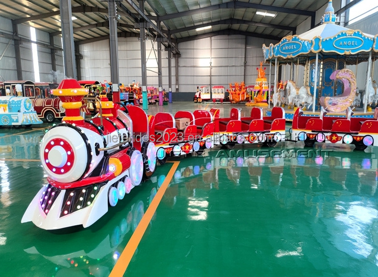 amusement park swing children kids fiberglass cartoon electric mini train amusement kiddie rides