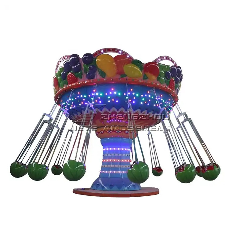 Fairground Amusement Park Rides Children'S Attraction Fruit Mini Kids Game Merry Go Round Swing Carousel Flying Chair For Sale