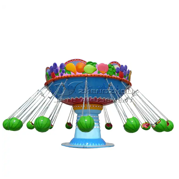 Fairground Amusement Park Rides Children'S Attraction Fruit Mini Kids Game Merry Go Round Swing Carousel Flying Chair For Sale