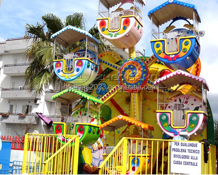 Children playground portable kids mini ferris wheel amusement ride with trailer for sale