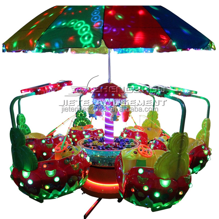 Kids Rotating Carousel Coin Operated Kiddie Rides Game Machine