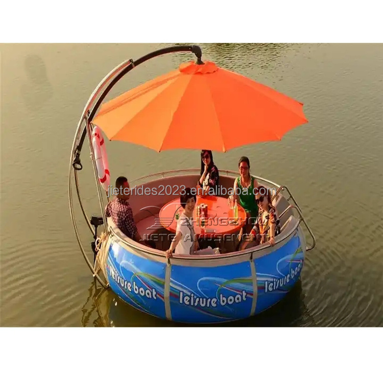 Water hotel family party 6 seats 8 seats electric lldpe bbq donut leisure boat for sale