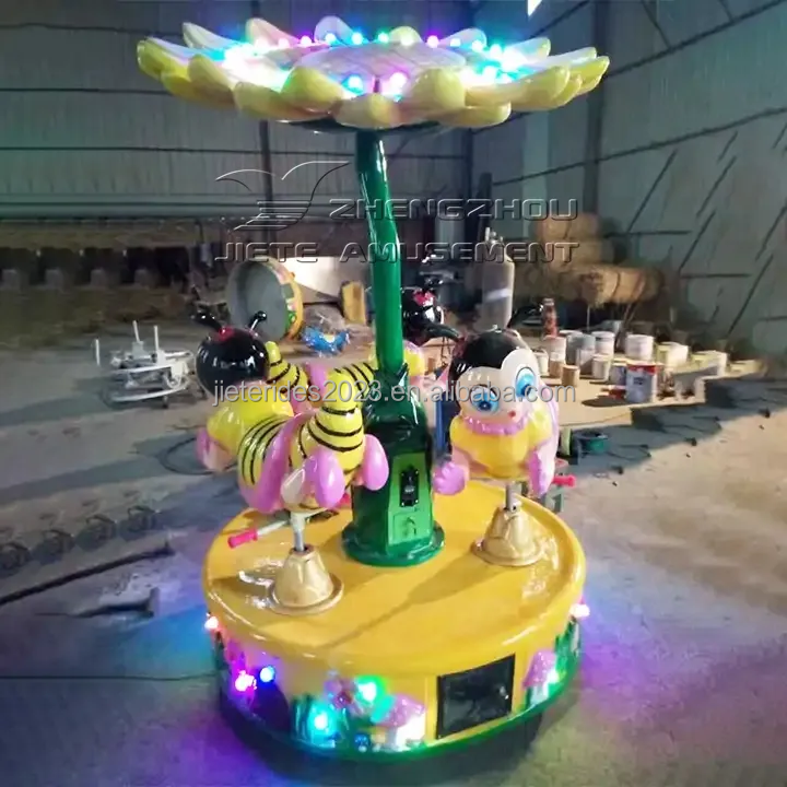 Amusement Rides Luxury 3 seats Carousel For Kids Rotate Horse Ride Indoor Electric Children Carousel Kiddie Rides For Sale