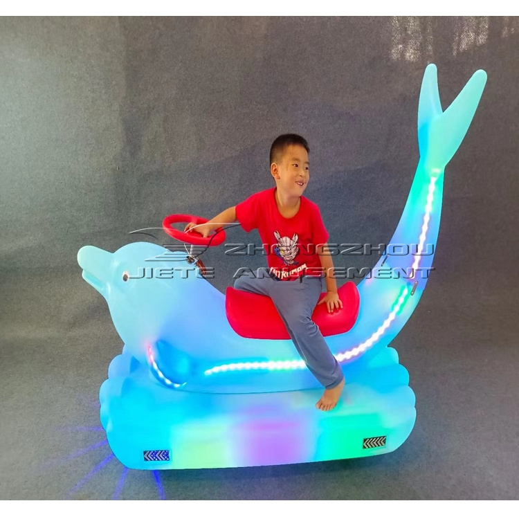 New square amusement bumper car Children's two-person luminous dolphin car